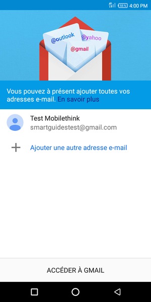 Sélectionnez ACCÉDER À GMAIL