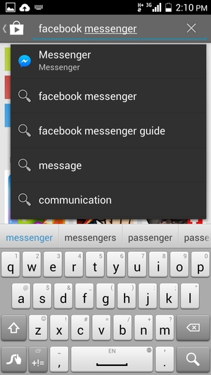 Enter the app name and select Search