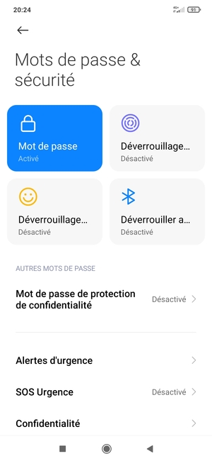 Votre téléphone est maintenant sécurisé par un écran de verrouillage
