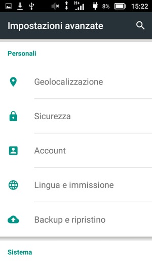 Scorri e seleziona Sicurezza