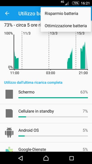 Seleziona Risparmio batteria