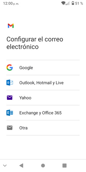 Seleccione Outlook, Hotmail y Live