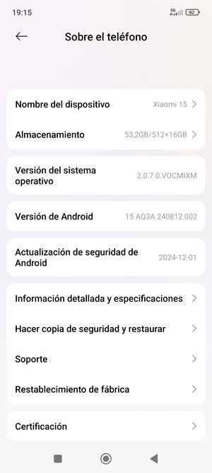 Desplácese y seleccione Hacer copia de seguridad y restaurar