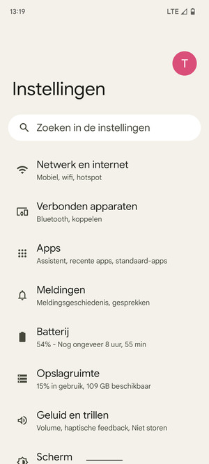Selecteer Netwerk en internet