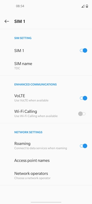 Turn Roaming on or off