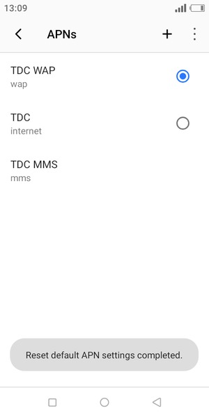 Your phone will reset to default Internet and MMS settings