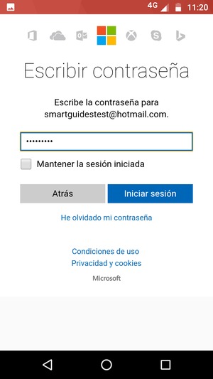 Introduzca su contraseña y seleccione Iniciar sesión