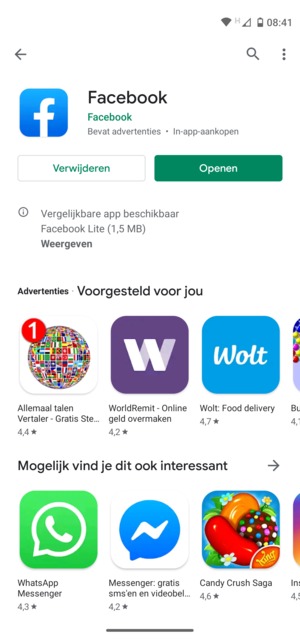 Selecteer Openen