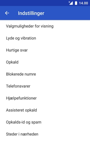 Vælg Telefonsvarer