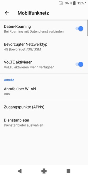 Schalten Sie Daten-Roaming an oder aus