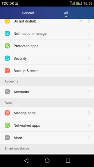 Scroll to and select Accounts