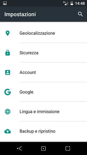 Scorri e seleziona Sicurezza