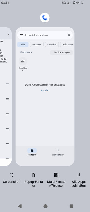 Apps nach oben streifen, um sie zu schliessen