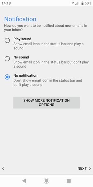 Select your preferred option and select NEXT