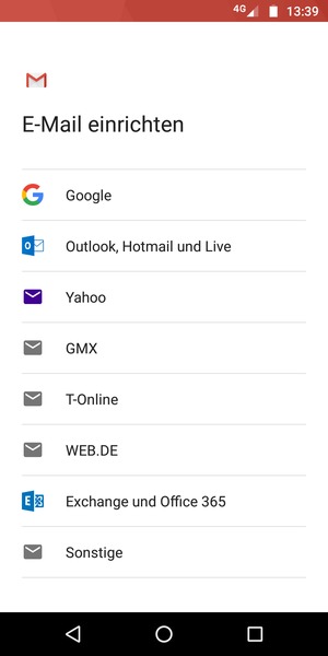 Wählen Sie Exchange und Office 365
