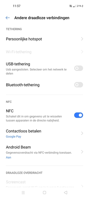 Selecteer Persoonlijke hotspot