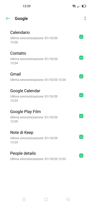 Spunta tutte le caselle di controllo e seleziona il tasto Menu