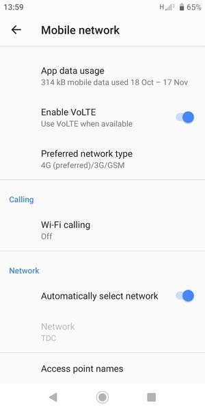 Turn off Automatically select network