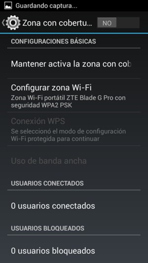 Seleccione Configurar zona Wi-Fi