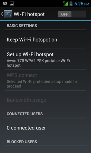 Select Set up Wi-Fi hotspot