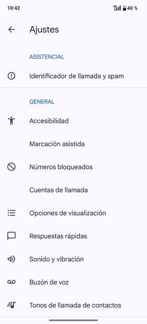 Seleccione Buzón de voz