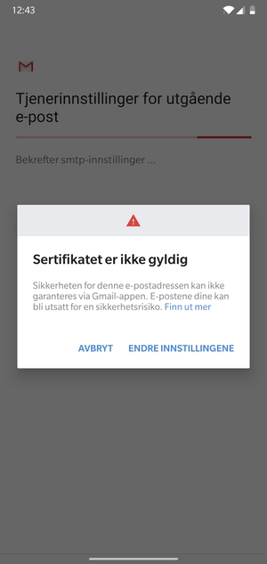 Velg ENDRE INNSTILLINGENE