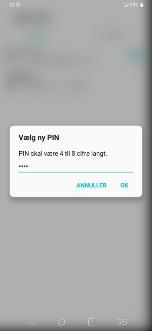 Indtast din Nye SIM-kort PIN og vælg OK