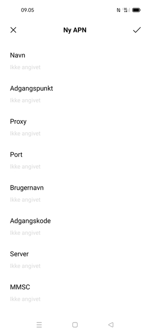Indtast internet-oplysninger