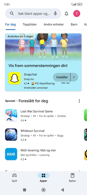 Velg søkefelt