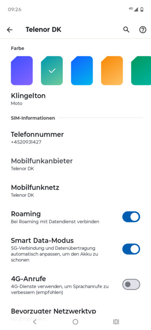 Schalten Sie Roaming an oder aus