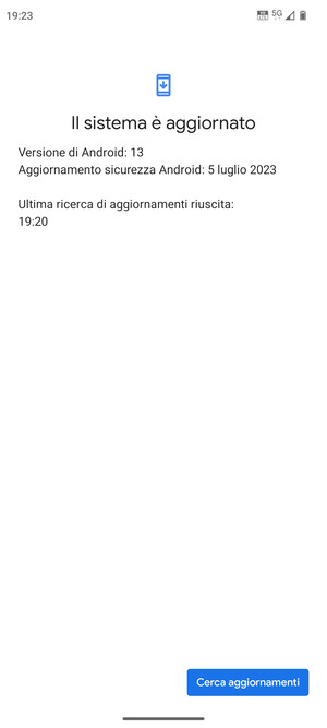 Se il tuo telefono è aggiornato, vedrai la seguente schermata