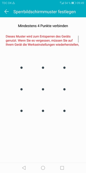 Zeichnen Sie ein Entsperrmuster