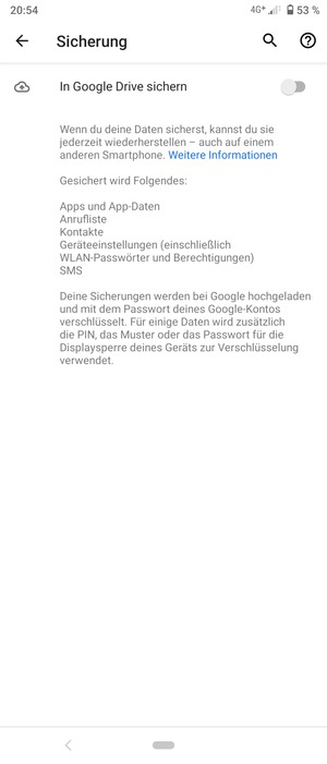 Schalten Sie In Google Drive sichern ein