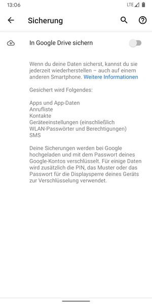 Schalten Sie In Google Drive sichern ein