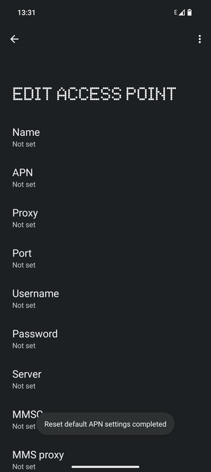 Enter Internet information