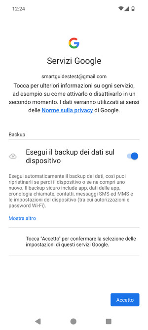 Seleziona Accetto