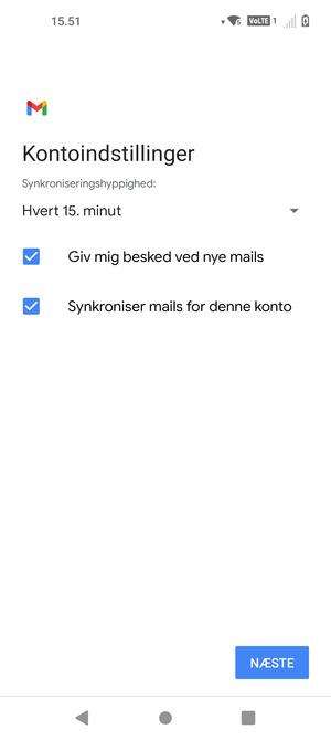 Vælg NÆSTE