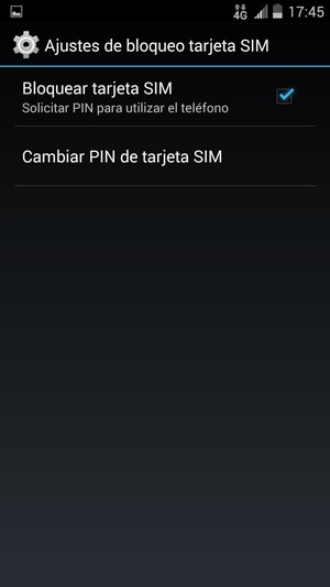 Seleccione Cambiar PIN de tarjeta SIM