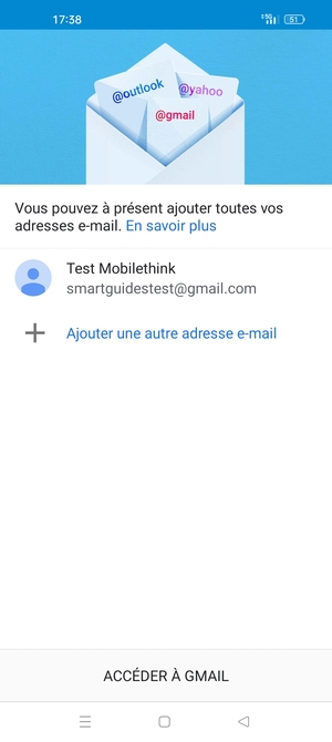 Sélectionnez ACCÉDER À GMAIL