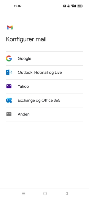 Vælg Outlook, Hotmail og Live