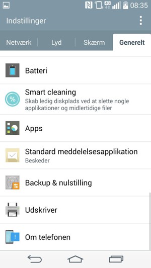 Scroll til og vælg Backup & nulstilling