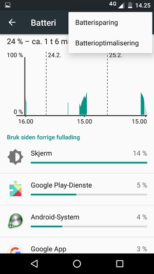 Velg Batterisparing