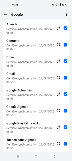 Sélectionnez le bouton du Menu
