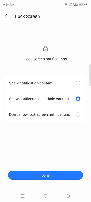 Select your preferred option and select Done