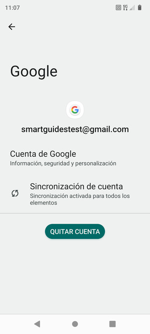 Seleccione Sincronización de cuenta