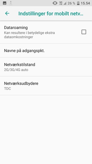 For at skifte netværk, hvis der opstår netværksproblemer, vælg Netværksudbydere