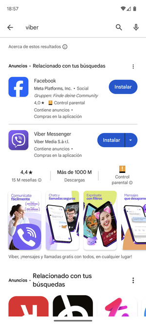 Seleccione la aplicación