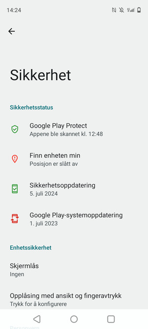 Velg Skjermlås