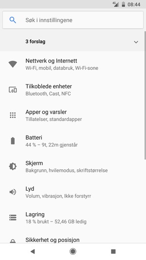Velg Nettverk og Internett