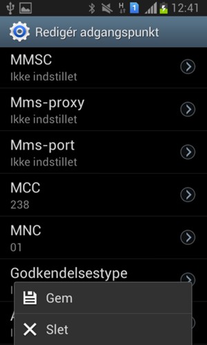 Vælg Menu-knappen og vælg Gem